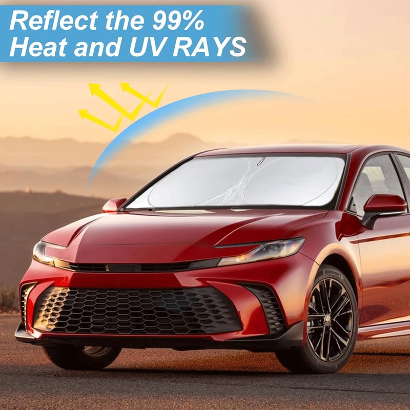 INSAUTO Sunshade for 2025 2026 Camry LE XLE Hybrid SE XSE Sedan Summer Interior Accessories Front Window Shield 210T Coating Cover for Windshield Sun Visor Protector 2026 Upgrade - Image 2